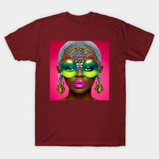 Woman with Jewelled Head Dress - Vibrant Colors T-Shirt